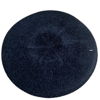 Винтажный много черный шениль вязаный берет парижский Artsy шляпа OS мертвый запас - Изображение 1 из 4