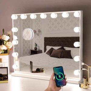 Hansong Large Vanity Mirror with Lights, Hollywood Lighted Makeup Mirror with... - Picture 1 of 8