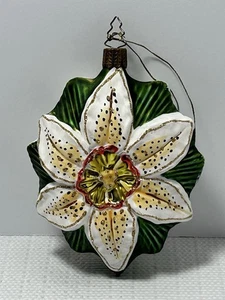 De Colección Adorno Lirio Soplado a Mano Vidrio Flor Árbol de Navidad Colgante Decoración  - Imagen 1 de 10