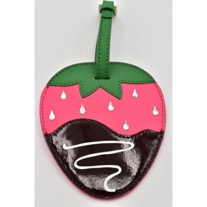 Kate Spade Chocolate Covered Dipped Strawberry Luggage Tag ID Crystal Pink - Picture 1 of 12