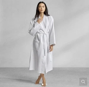 Kassatex Waffle Weave Robe Womens Size S/M Mid-Length White - Picture 1 of 6