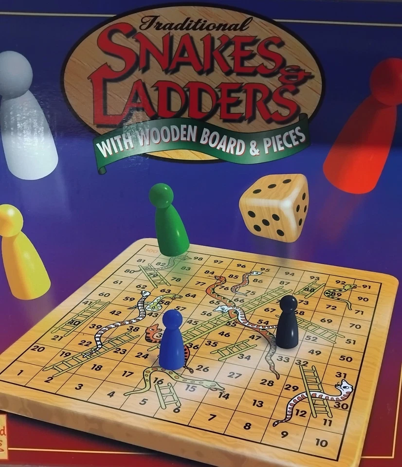 wooden snakes and ladders board game - Image 1 of 1
