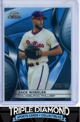 2025 Topps Chrome Black Zack Wheeler Blue Refractor #$073/150 Phillies N408 - Image 1 of 2