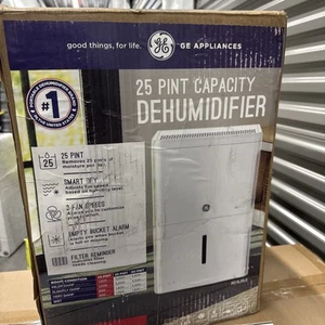 GE 25-Pints Dehumidifier for Damp Rooms Up To 1500 sq. ft. with Bucket in White - Picture 1 of 6