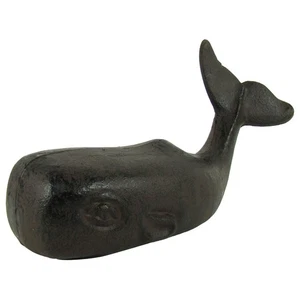 Heavy Cast Iron Sperm Whale Doorstop Nautical/Sea Life/Beach House Door Decor 3D - Picture 1 of 2