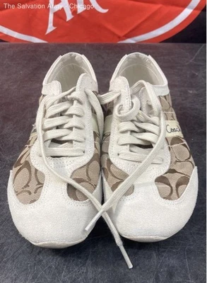 Coach Womens Brown Beige Monogram Lace-Up Athletic Sneaker Shoes Size US 6 - Image 1 of 4