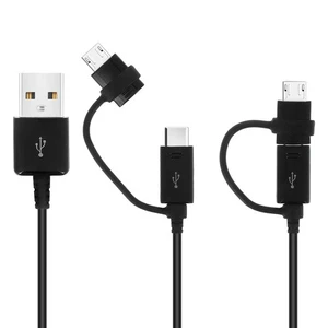Câble micro-USB / USB type-C vers USB 2 en 1 1.5m Original Samsung Noir - Photo 1 sur 6