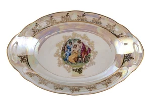 Rare Lofida Luster-ware Czech Oval Serving Plate Platter 13x8x1.5in 1.5lbs Used - Picture 1 of 20