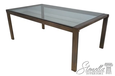 L69347: Mesa de comedor moderna de latón y vidrio de mediados de siglo HENREDON Foto 1 de 4