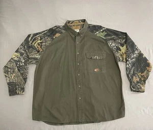 Mossy Oak Shirt Men’s 3XL Olive Green Break Up Camo Hunting Safari Button Down - Picture 1 of 8