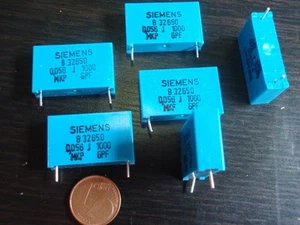 10x KONDENSATOR HOCHVOLT 0,056µF (56nF) 1000V MKP SIEMENS 27x16x7mm 24249 - Picture 1 of 2