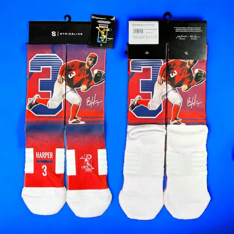 Strideline Philadelphia Phillies Run Crim CFS Bryce Harper Socks - Single Pair Cover