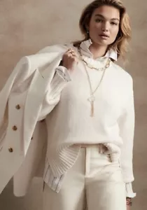 Banana Republic Damen weiße Tunika Pullover lange Ärmel, neu mit Etikett $ 150, Größe Small - Bild 1 von 12