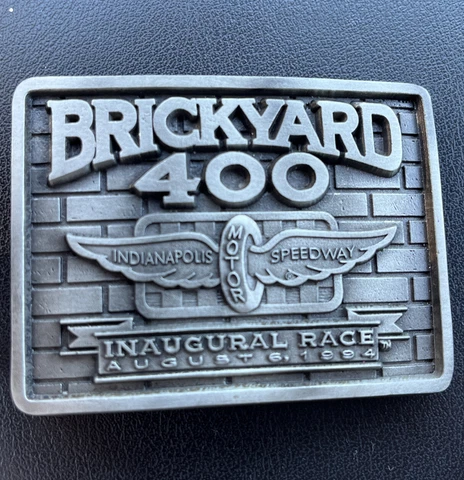 Vintage 1994 Indy 500 Pewter Belt Buckle Brickyard Inaugural Race Cover