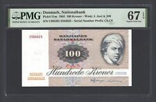 Denmark 100 Kroner 1985 P51m Uncirculated Grade 67 Top Pop