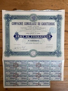 Compagnie Congolaise du CAOUTCHOUC (CONGO) part (H5) - Picture 1 of 1