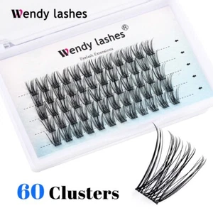 Wendy Lashes 60 Stand Thick Cluster Volume Individual Eyelashes 0.07 D Curl - Picture 1 of 24