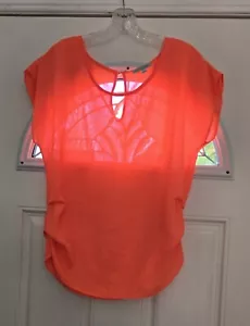 Blusa Top Mujer ACTIVE USA Melocotón Salmón Gorra Manga Corta Cuello Redondo Camisa - Imagen 1 de 13
