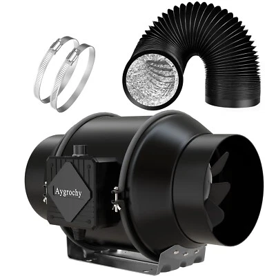 Aygrochy 150mm Rohrventilator Abluftventilator mit Abluftschlauch für Growzelt