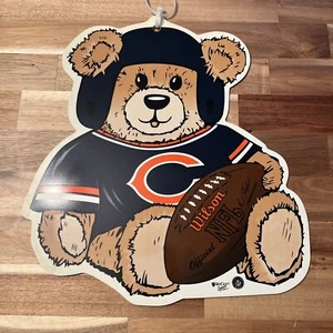 Vintage Chicago Bears NFL WinCraft Wilson Plastic Sign Teddy Bear Football Rare - Picture 1 of 2
