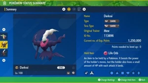 Ultra Shiny 6IV XXXL EV Trained Darkrai Pokémon Scarlet/Violet Home - Picture 1 of 5
