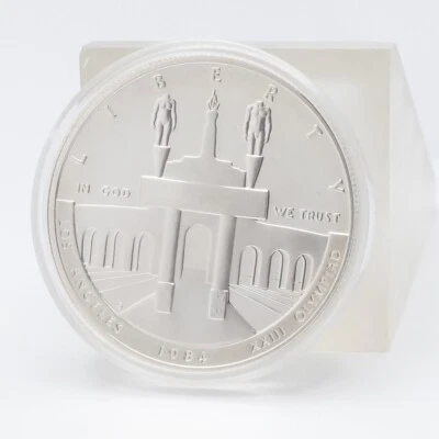1984 S Los Angeles Olympiad Coliseum Commemorative Silver Proof Dollar - Image 1 of 4