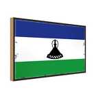 Holzschild Holzbild 18x12 cm Lesotho Fahne Flagge Geschenk Deko