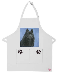 Schipperke Dog Apron Two Pocket Bib Apron with Adj Neck - Picture 1 of 1
