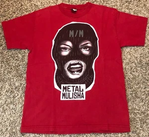 Metall Mulisha offizielle Skimaske Mädchen Grafik Herren rot T-Shirt Größe M - Bild 1 von 4