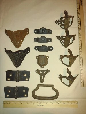 Herrajes para maletero de vapor vintage, 14 piezas. Lote Foto 1 de 4