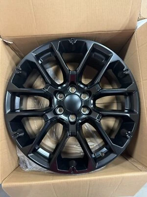 22" Satin Black Notched Honeycomb Wheels For GMC Sierra Yukon Denali 2000-2025 - Image 1 of 4