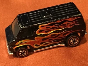VINTAGE HOT WHEELS REDLINE BLACK SUPER VAN 1974~ Black w/ Flames~ NICE! - Picture 1 of 11