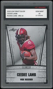 Tarjeta de novato Ceedee Lamb 2020 Leaf Silver primer grado 10 RC #RS-14 Dallas Cowboys - Imagen 1 de 1