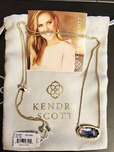 Kendra Scott Delaney Gold Chain Necklace w/ Abalone Pendant NEW w Tags, Bag + B