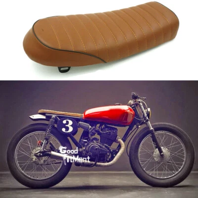 For Honda CB125 CB125S Motorcycle Flat Vintage Cafe Racer Seat Cushion Brown US - Image 1 of 4