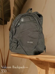 Volcom Unisex Adult Black Adjustable Strap Backpack Bag - Picture 1 of 4