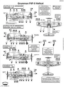 Calcomanías Berna 1/48 GRUMMAN F6F HELLCAT FIGHTERS EN INDOCHINA FRANCESA - Imagen 1 de 2