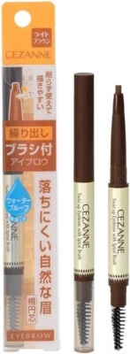 CEZANNE Twist-up Brushed Eyebrow with Spiral Brush 01 Light Brown JAPAN - Image 1 of 4