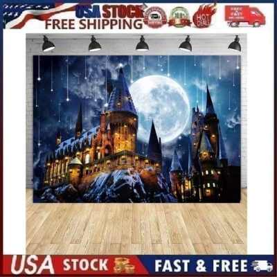 Winter Castle Magic Academy Backdrop Meteor Shower Background Studio Props - Image 1 of 4