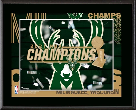 Milwaukee Bucks 10.5" x 13" 2021 NBA Finals Champions Sublimated Plaque Cover