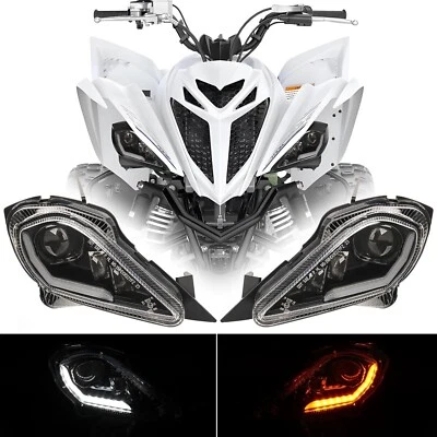 2PCS LED Headlights Head Lamps For Yamaha YFZ 450 Raptor 350 700 700R 2006-2023 - Image 1 of 4