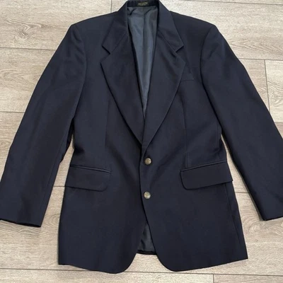 Chaqueta Blazer Oscar de la Renta Para Hombre 39L Lana Azul Marino Oscuro Dorado Dos Botones Foto 1 de 4