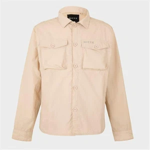 Men's Nicce Fletch Overshirt Casual Light Stone  RRP£69.99 - Picture 1 of 3