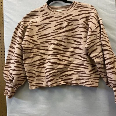 Suéter corto exuberante pequeño marrón con estampado de animales  Foto 1 de 4