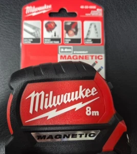 Milwaukee MAGNETIC 48-22-0608 Double-sided Compact Tape Measure 8m_Tracking - Picture 1 of 5