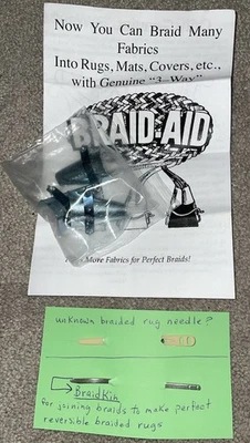 Vintage Set of 3 BRAID-AID Braiding Tools, Instructions & Braidkin Needle PQ7 - Image 1 of 4