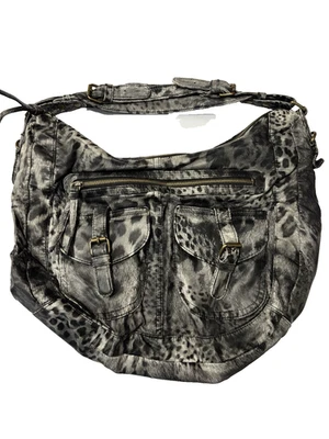 Mudd Animal Print Hobo Bag Faux Leather BOHO Festival Y2K Slouchy Baddie Chic - Image 1 of 4