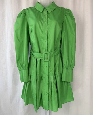 Vestido camisero Walter Baker Tara con cuello abotonado totalmente forrado verde grande LEER Foto 1 de 4