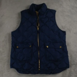 Woolrich Vest Womens XL Blue Quilted Down Full Zip Pockets Outdoor Casual - Picture 1 of 9
