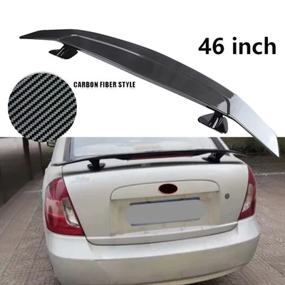 46"Rear Trunk/ Spoiler Racing Lip GT Wing Carbon Fiber Style For Hyundai Accent - Image 1 of 4